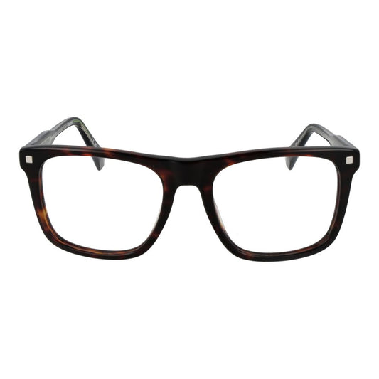 Polaroid Brown Men Glasses Frame in acetate full-rim rectangle style with demo lenses, size 53-11-145.
