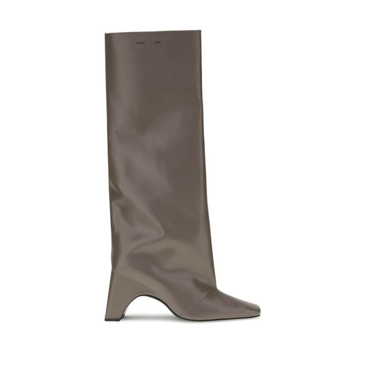 Coperni Gray Calf Leather Bos Taurus Boots with block heel and square toe, AW25 fashion, made in Spain.