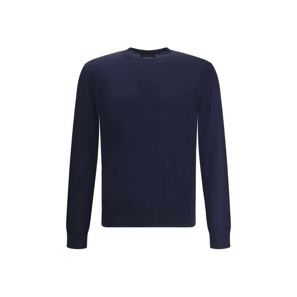 Giorgio Armani Blue Fleece Wool Sweatshirt