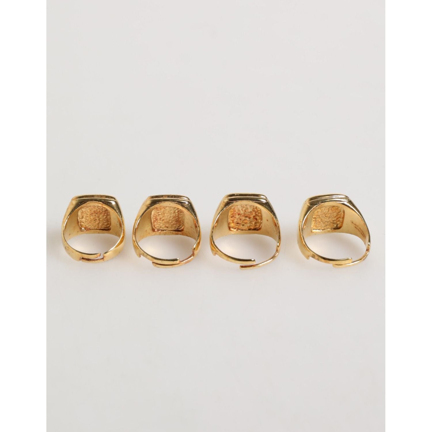 Dolce & Gabbana Gold Tone Brass JAZZ Letter Set 4 Pieces Adjustable Ring