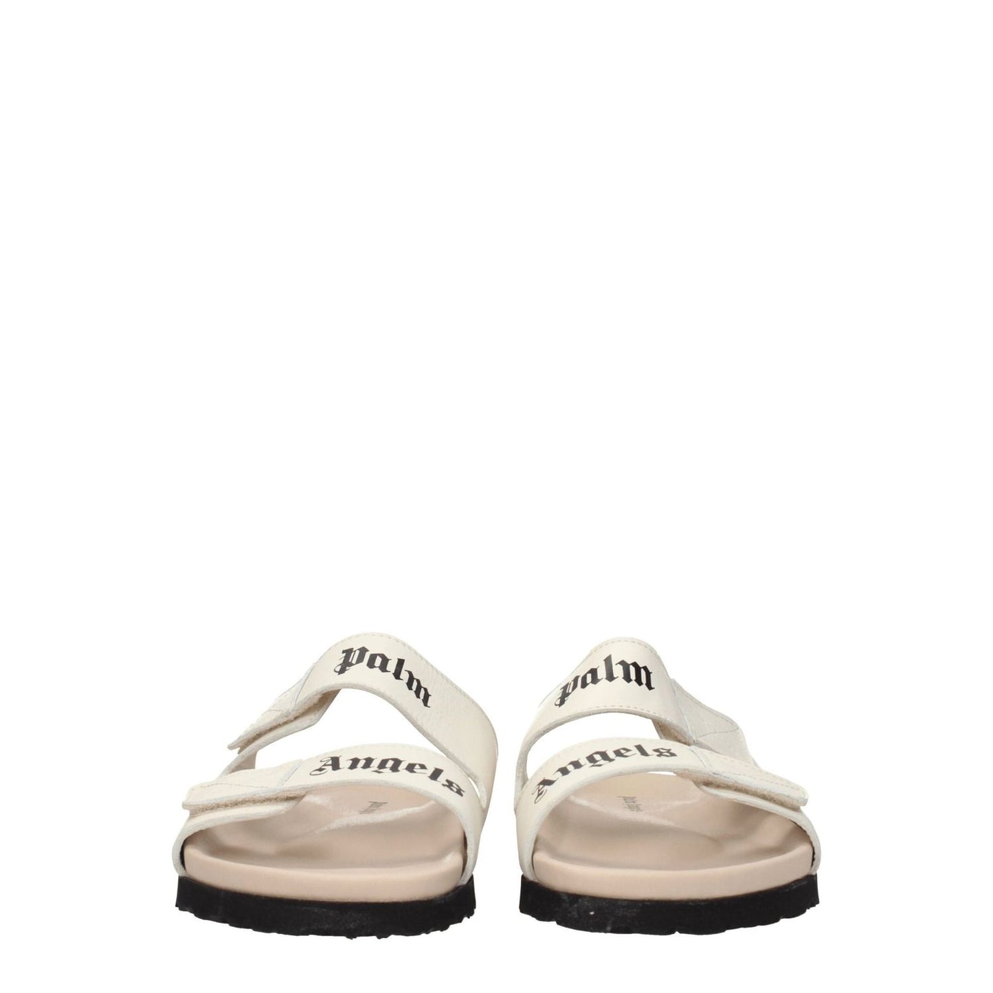 Palm Angels Beige Leather Slippers