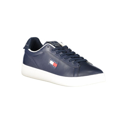 Tommy Hilfiger Blue Leather Men Sneaker with sleek design and logo, lifestyle shoe