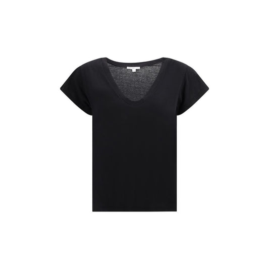 James Perse V-neck cotton T-Shirt JA-WUC3182BLK-0/XS