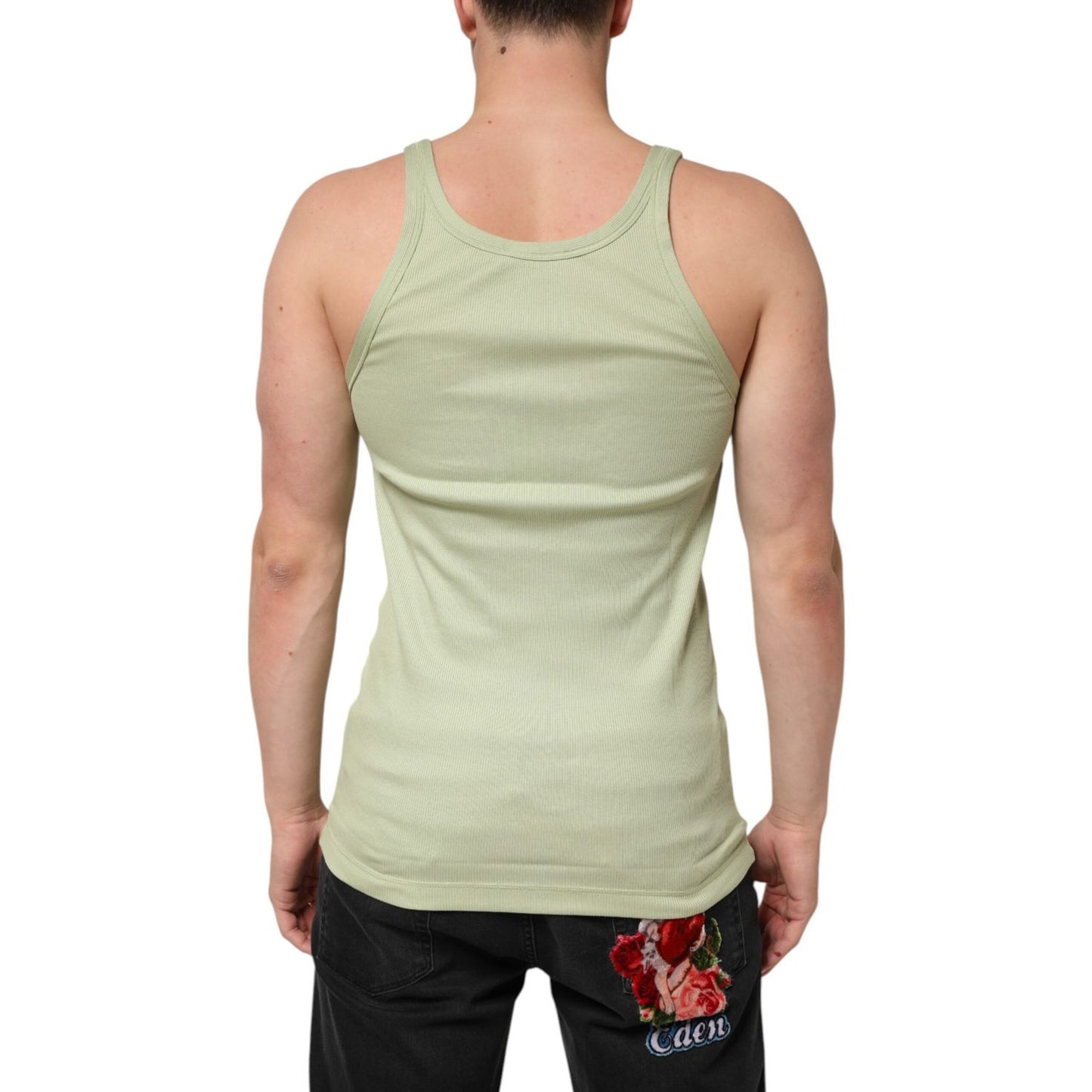 Dolce & Gabbana Light Green Tank Sleeveless Men Men T-shirt