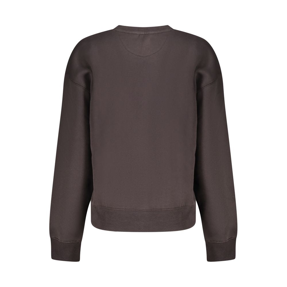 Back view of Pepe Jeans Black Cotton Women Sweater showcasing eco-friendly and stylish design with crew neck and long sleeves.