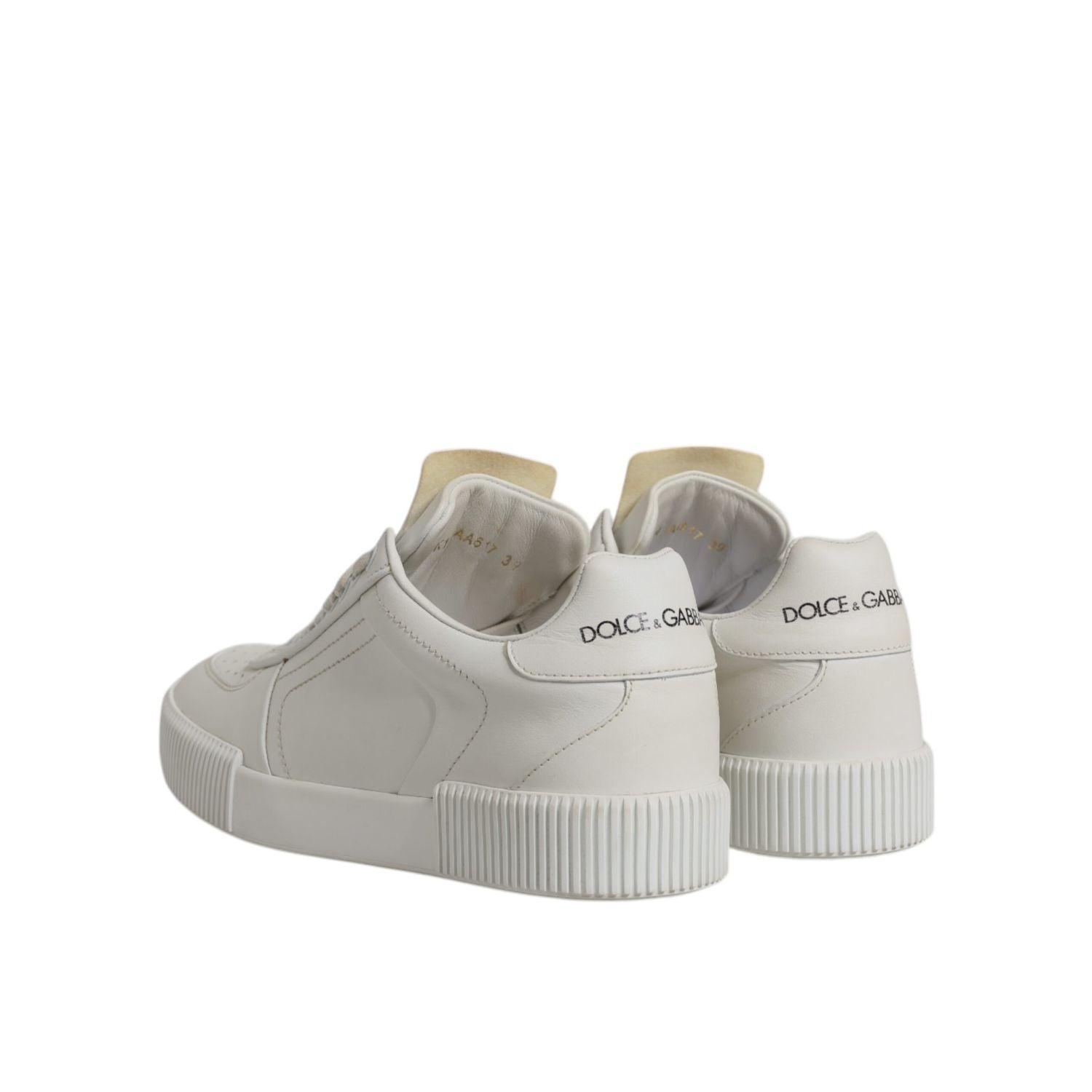 Dolce & Gabbana White Miami Leather Low Top Sneakers Shoes