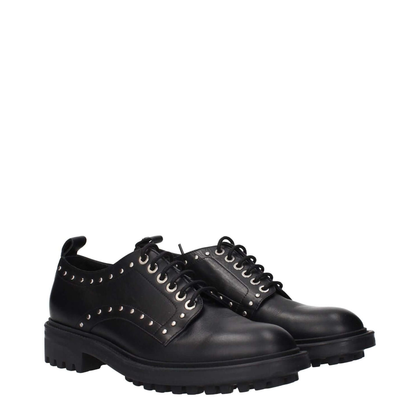 Max Mara Black Leather Oxfords And Derbies