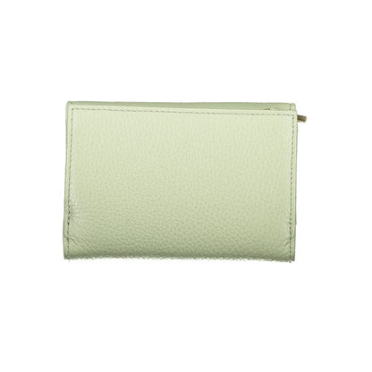 Coccinelle Green Leather Women Wallet - Italian crafted elegance with compartments, card slots, and coin pocket in sleek design.