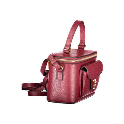 Coccinelle Purple Leather Women Handbag with chic single handle and adjustable shoulder strap, side view