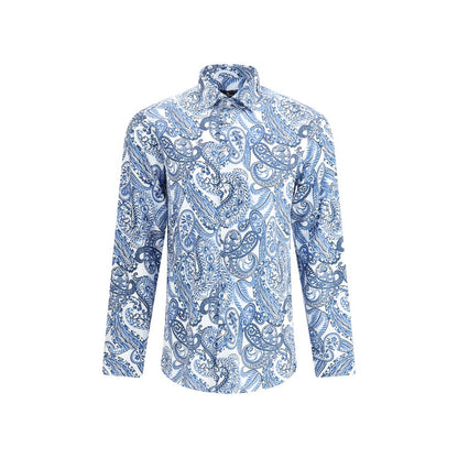 Etro Light Blue Cotton Pattern Shirt