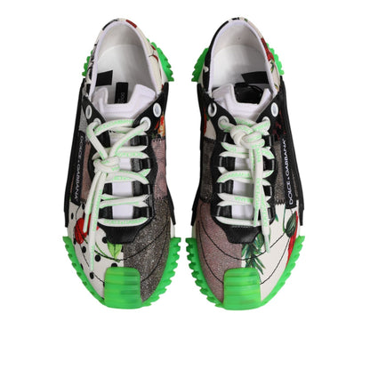 Dolce & Gabbana Multicolor DG Logo Leopard Cherry Sneaker Shoes