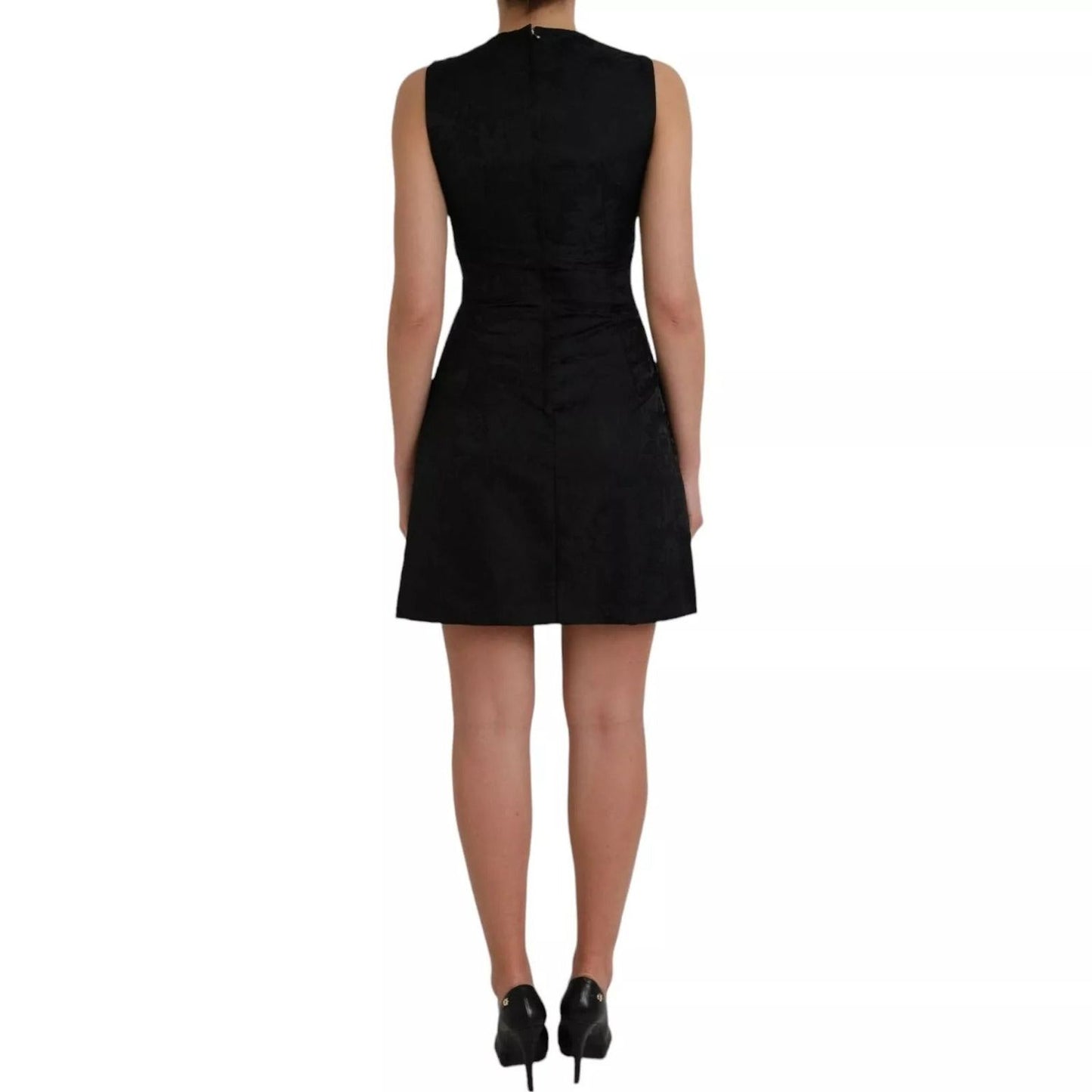 Dolce & Gabbana Black Sleeveless Bodycon A-line Mini Dress DR281164-40
