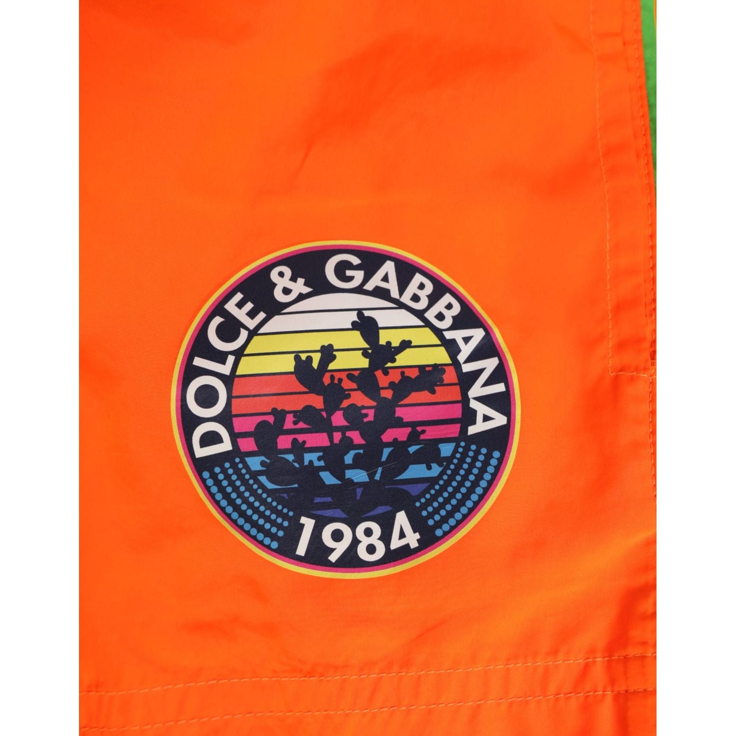 Dolce & Gabbana Orange Polyester Beachwear Men Shorts Swimwear