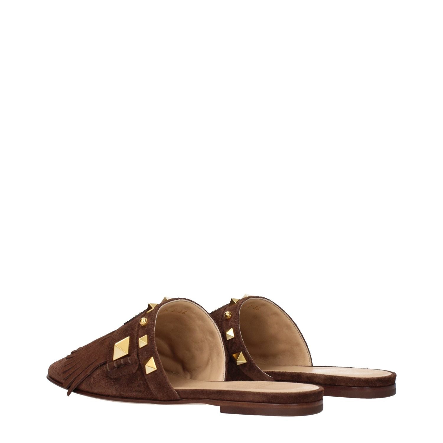 Valentino Garavani Brown Leather Slippers