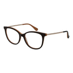 Max Mara Brown Women Glasses Frame in square shape with full-rim acetate, featuring 52mm demo lenses and 16mm bridge with 135mm frame width.