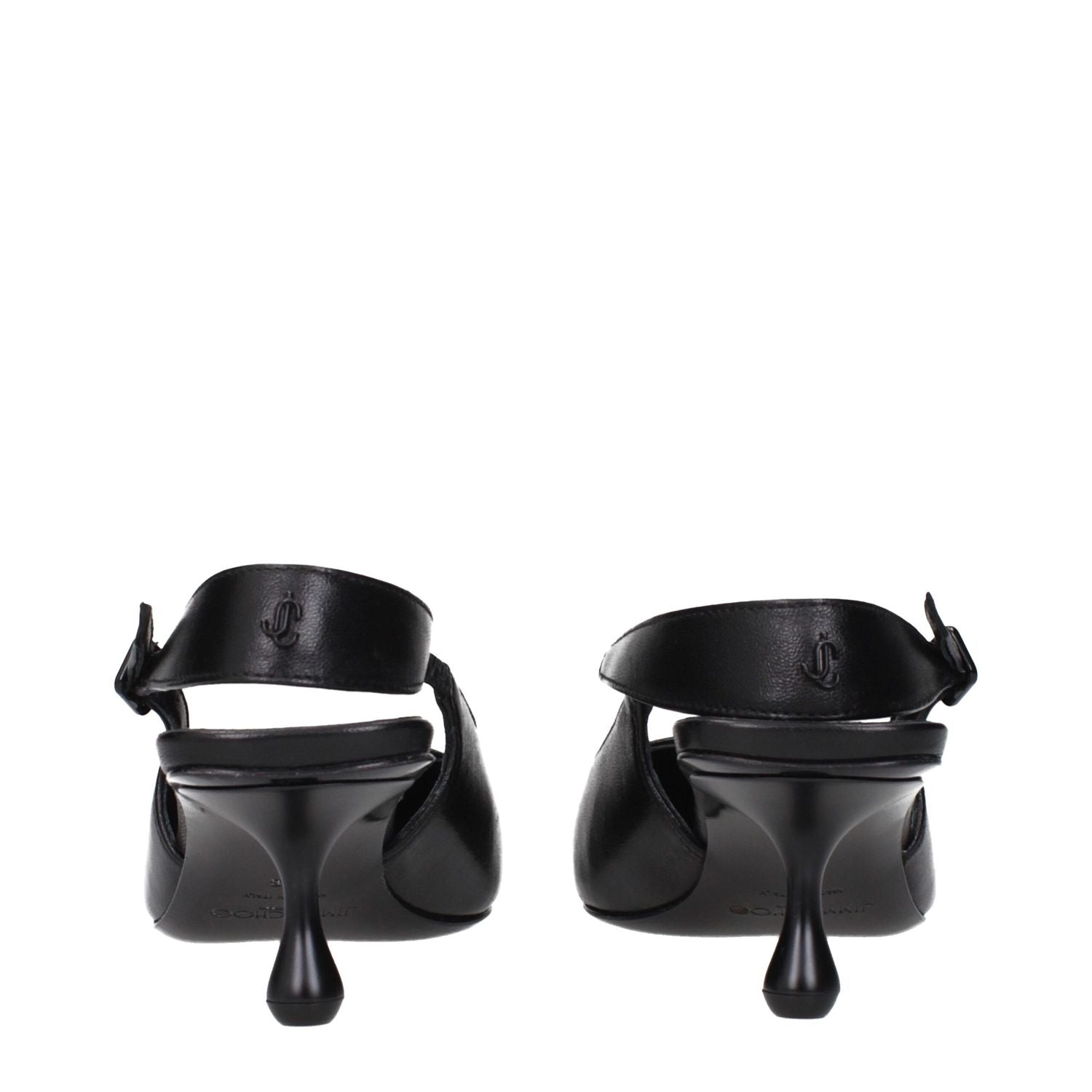 Jimmy Choo Black Leather Flat Sandals