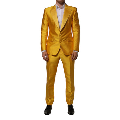 Dolce & Gabbana Yellow 2 Piece Silk Blend Men Suit SICILIA