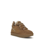 UGG Lowmel Sneakers in brown, featuring eco-friendly materials like recycled mesh and suede, with sustainable sugarcane-derived outsole.