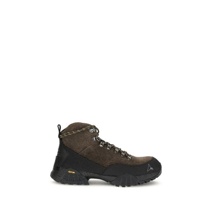 ROA Brown Calf Leather Bos Taurus Lace-Up Boots with Vibram sole and rugged lacing for outdoor performance.