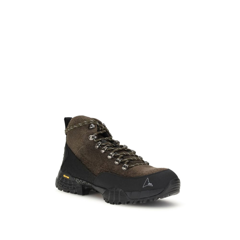 ROA Brown Calf Leather Bos Taurus Lace-Up Boots with Vibram sole