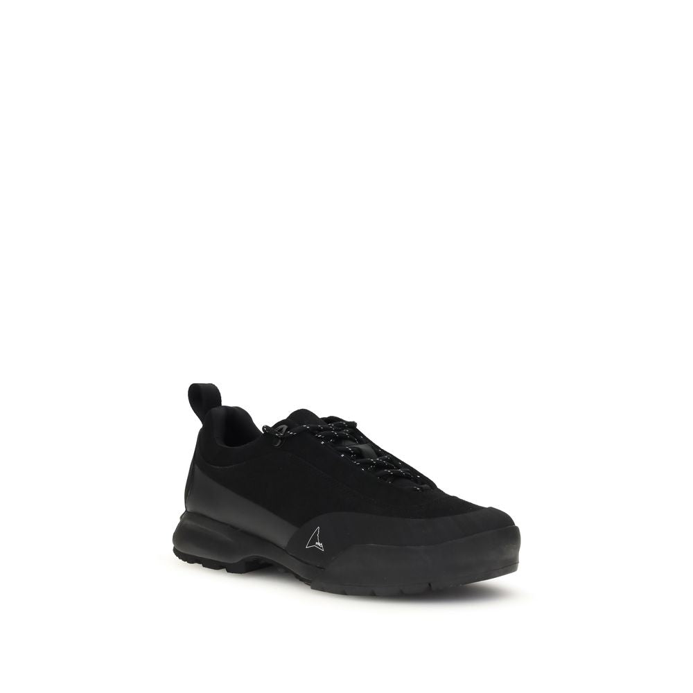 ROA Black Polyamide Athletic Sneakers featuring Vibram XS TREK sole and leather-free microfiber upper for outdoor functionality.