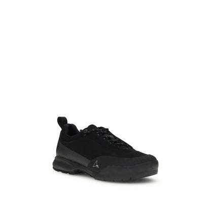 ROA Black Polyamide Athletic Sneakers featuring Vibram XS TREK sole and leather-free microfiber upper for outdoor functionality.