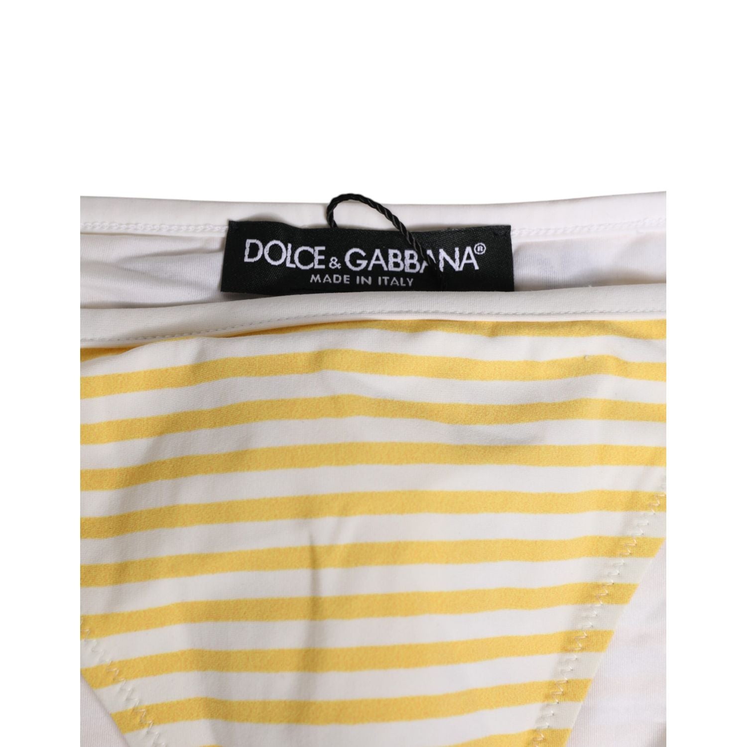 Dolce & Gabbana White Yellow Stripe Tie Side Logo Underwear