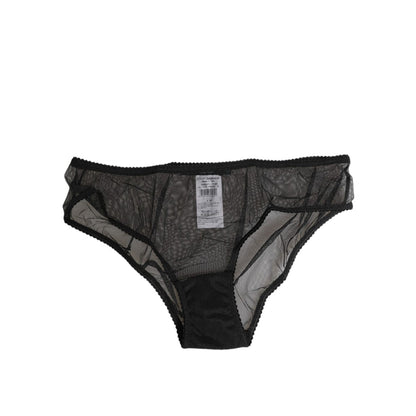 Dolce & Gabbana Black Sheer Mesh Lace Bikini Briefs Underwear