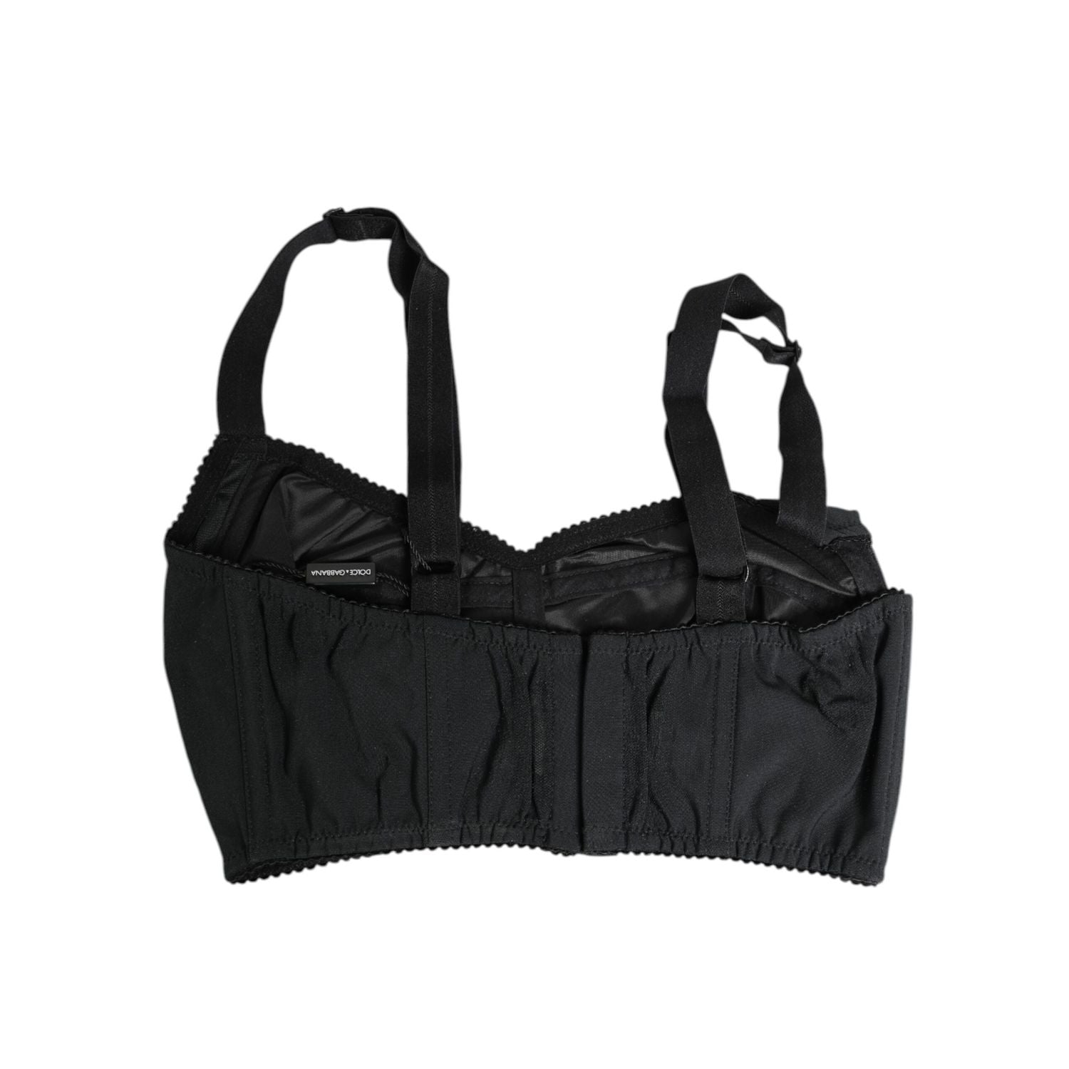 Dolce & Gabbana Black Stretch Nylon Bustier Bra Underwear