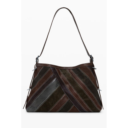 Alt Tag: Desigual Brown Polyethylene Women Handbag with adjustable shoulder handle and stylish design