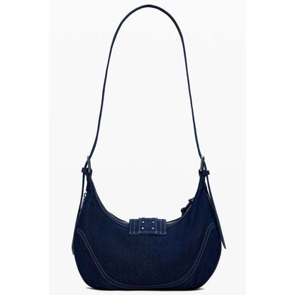 Elegant Desigual Blue Cotton Women Handbag with adjustable strap and internal pocket for essentials.