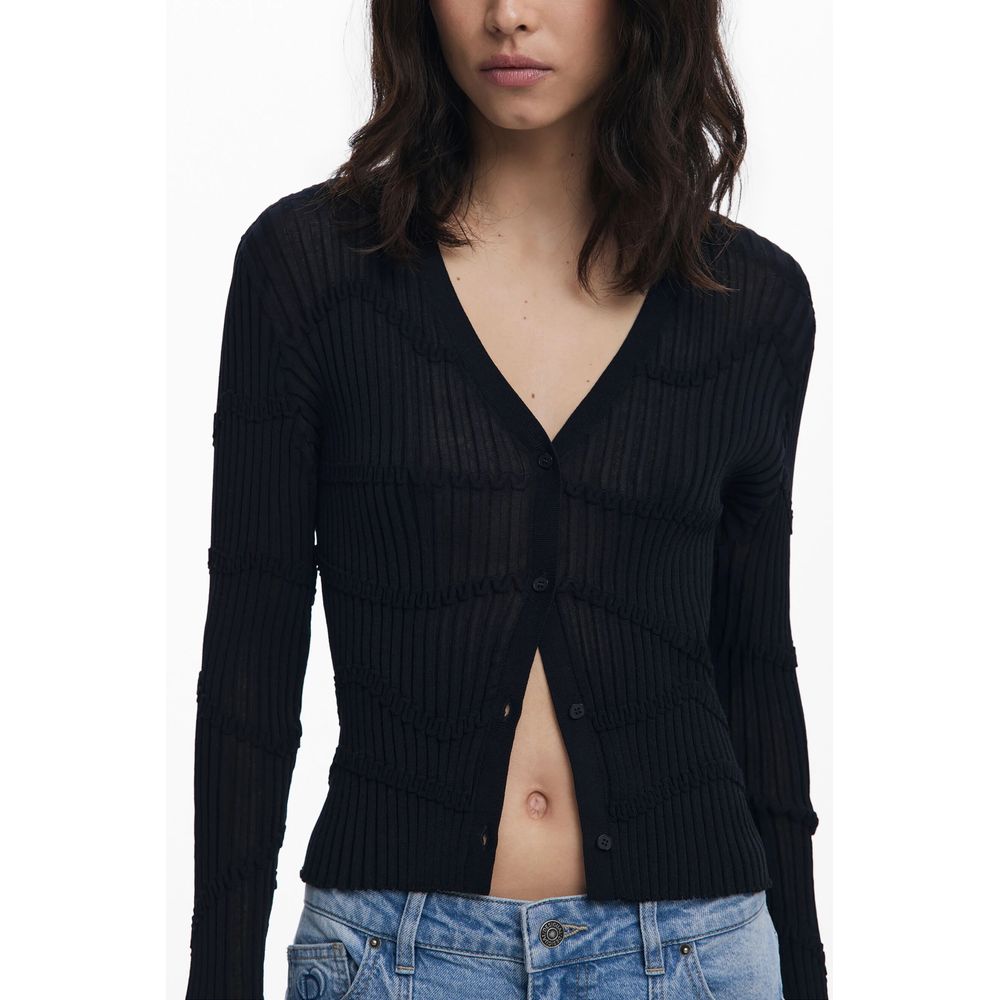 Desigual Black Viscose Sweater