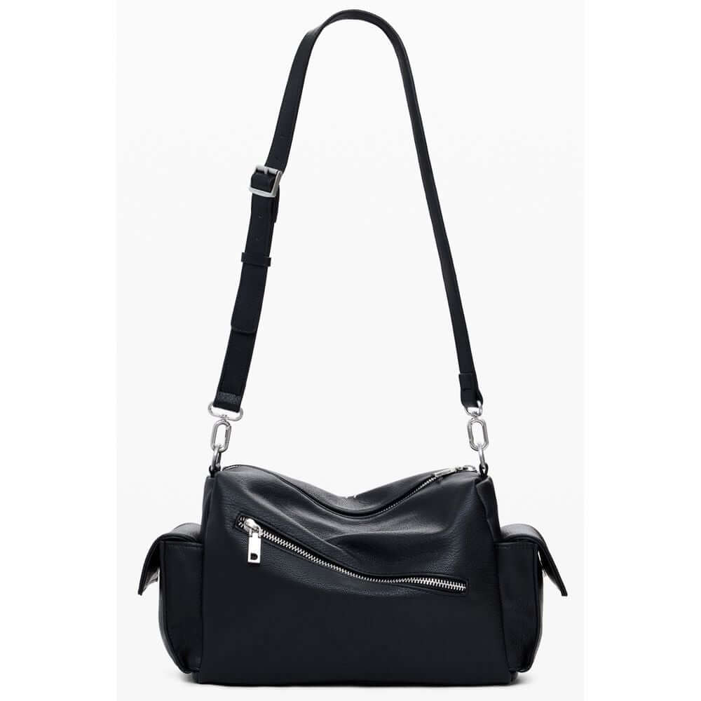 Desigual Black Polyethylene Women Handbag with adjustable strap and multiple pockets.