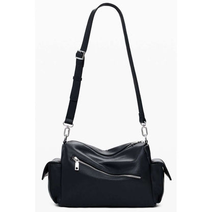Desigual Black Polyethylene Women Handbag with adjustable strap and multiple pockets.