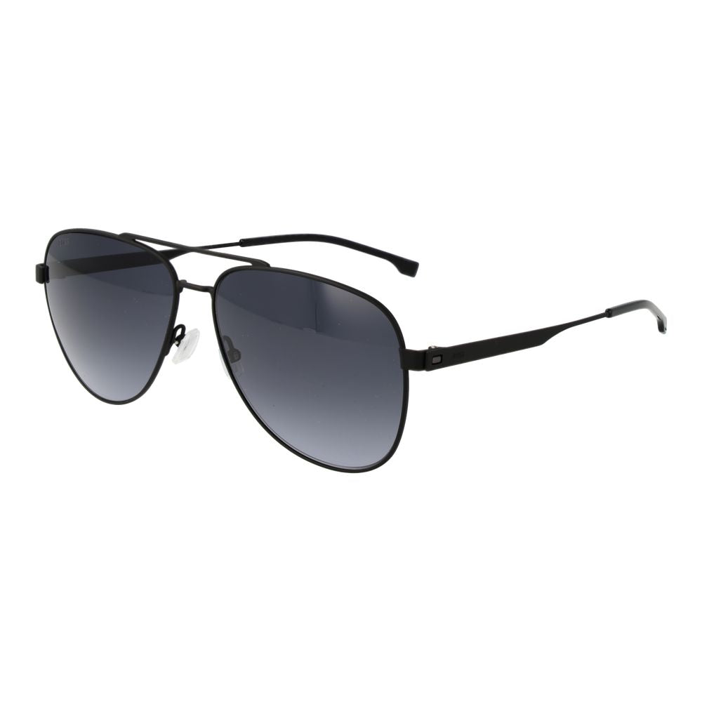 Hugo Boss Black Men Sunglass, aviator style with stainless steel full-rim, blue gradient lenses, 100% UVA & UVB protection.