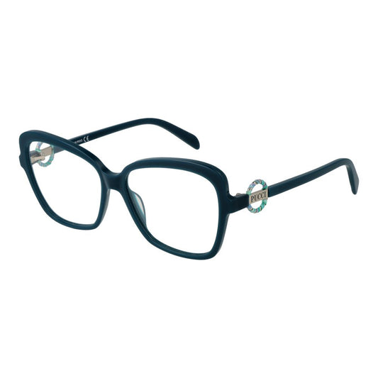 Emilio Pucci Turquoise Women Glasses Frame in full-rim butterfly style with branded case