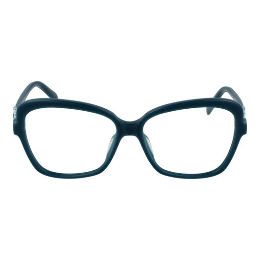Emilio Pucci Turquoise Women Glasses Frame, full-rim plastic with demo lenses, butterfly style, size 55-14-140, includes branded case.