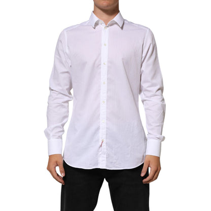 Dolce & Gabbana White Cotton MARTINI Men Formal Dress Shirt