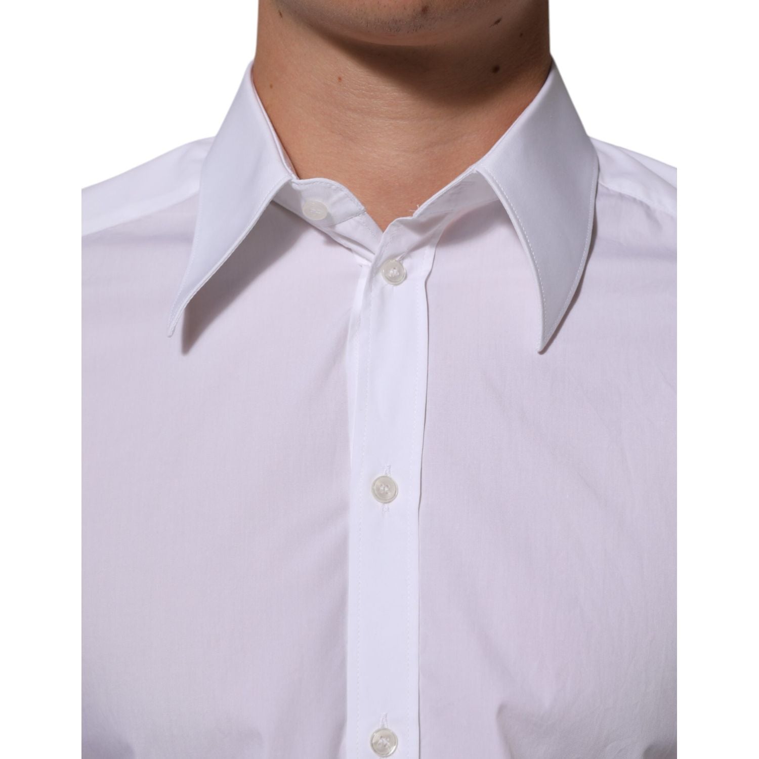 Dolce & Gabbana White Cotton MARTINI Men Formal Dress Shirt