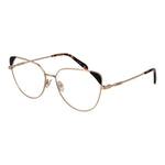 Emilio Pucci Gold Women Glasses Frame in cat eye style, full-rim metal frame, demo lenses, includes branded case