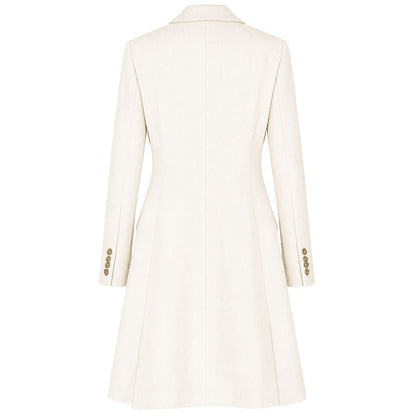 Made in Italy White Wool Women Coat