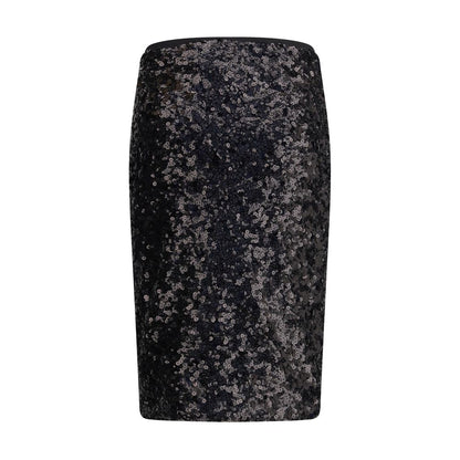 PINKO Black Polyester Midi Skirt
