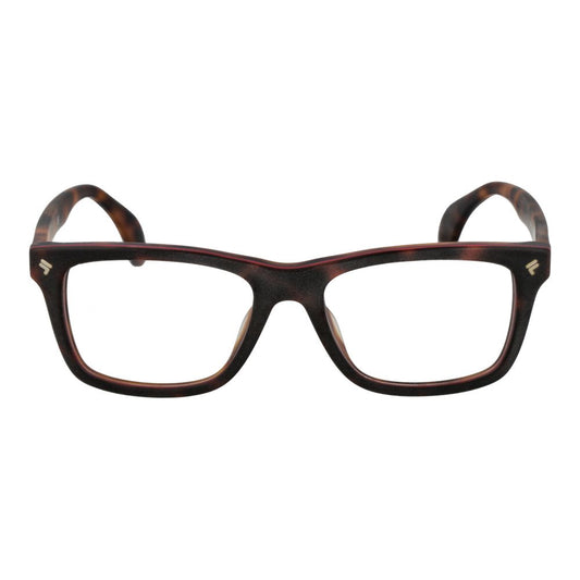 Lozza Brown Men Glasses Frame, cellulose acetate full-rim, square style, 54-18-145 size, demo lenses, without spring hinge.