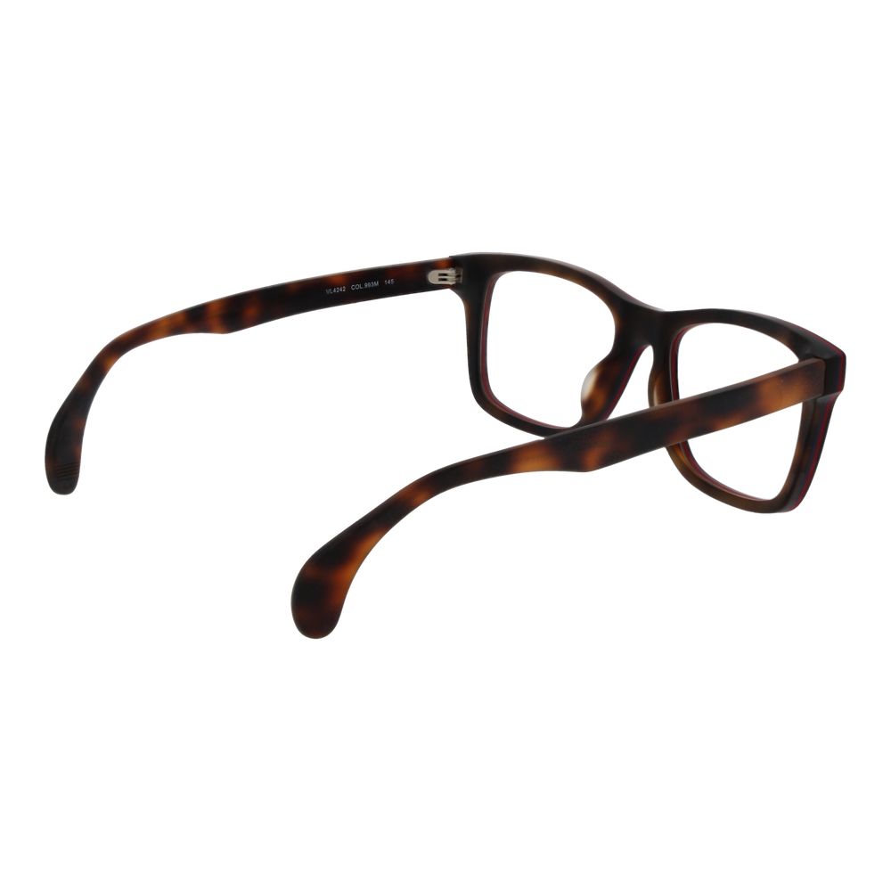 Lozza Brown Men Glasses Frame in full-rim square style, cellulose acetate material, lens size 54-18-145, temples length 145mm.