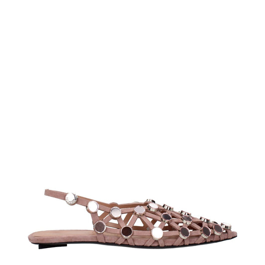 The Attico Pink Leather Ballet Flats