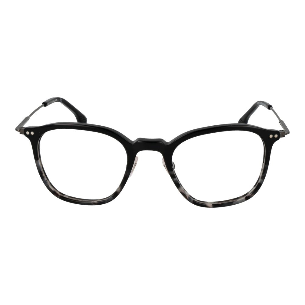 Lozza Black Metal Glasses (Frames) unisex full-rim square style with black metal frame and demo lenses.
