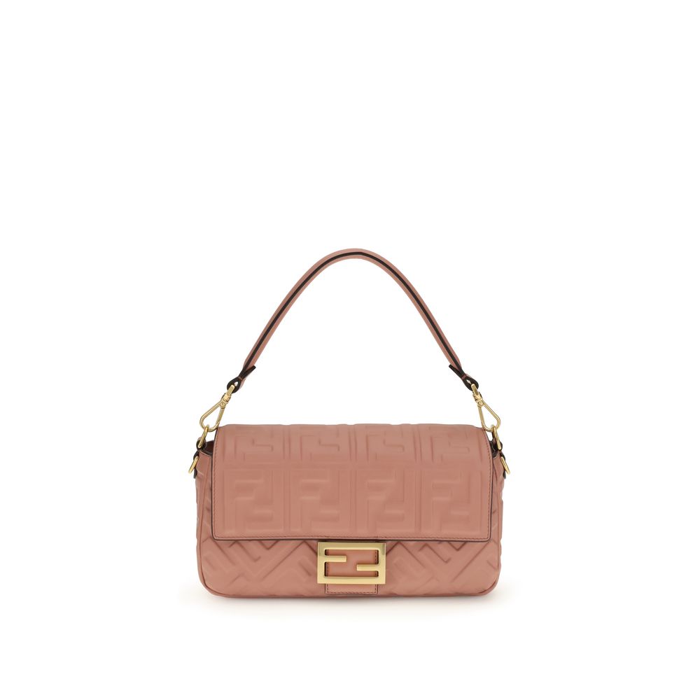 Fendi Multicolor Calf Leather Bos Taurus Shoulder Bag with embossed FF motif and gold hardware, featuring a flap and magnetic closure.