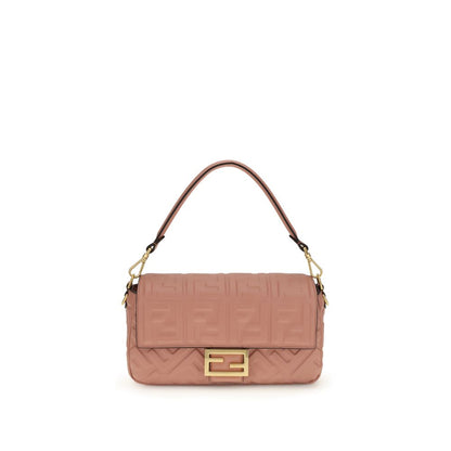 Fendi Multicolor Calf Leather Bos Taurus Shoulder Bag with embossed FF motif and gold hardware, featuring a flap and magnetic closure.