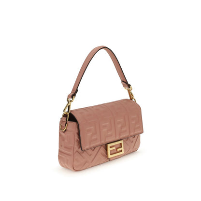 Fendi Multicolor Calf Leather Bos Taurus Shoulder Bag with embossed FF motif and gold hardware, pink leather, AW25 collection.