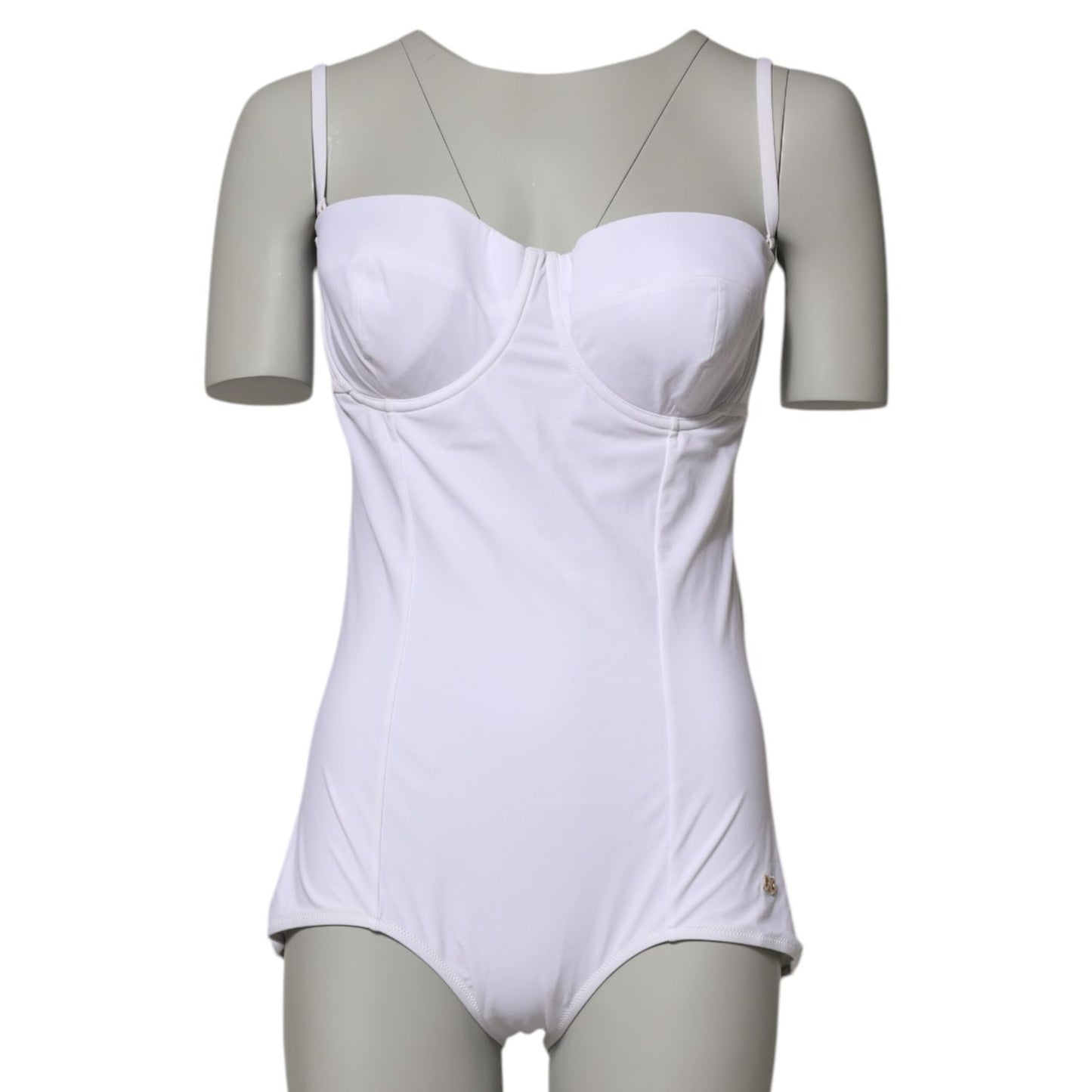 Dolce & Gabbana White Padded Balconette One Piece Swimwear